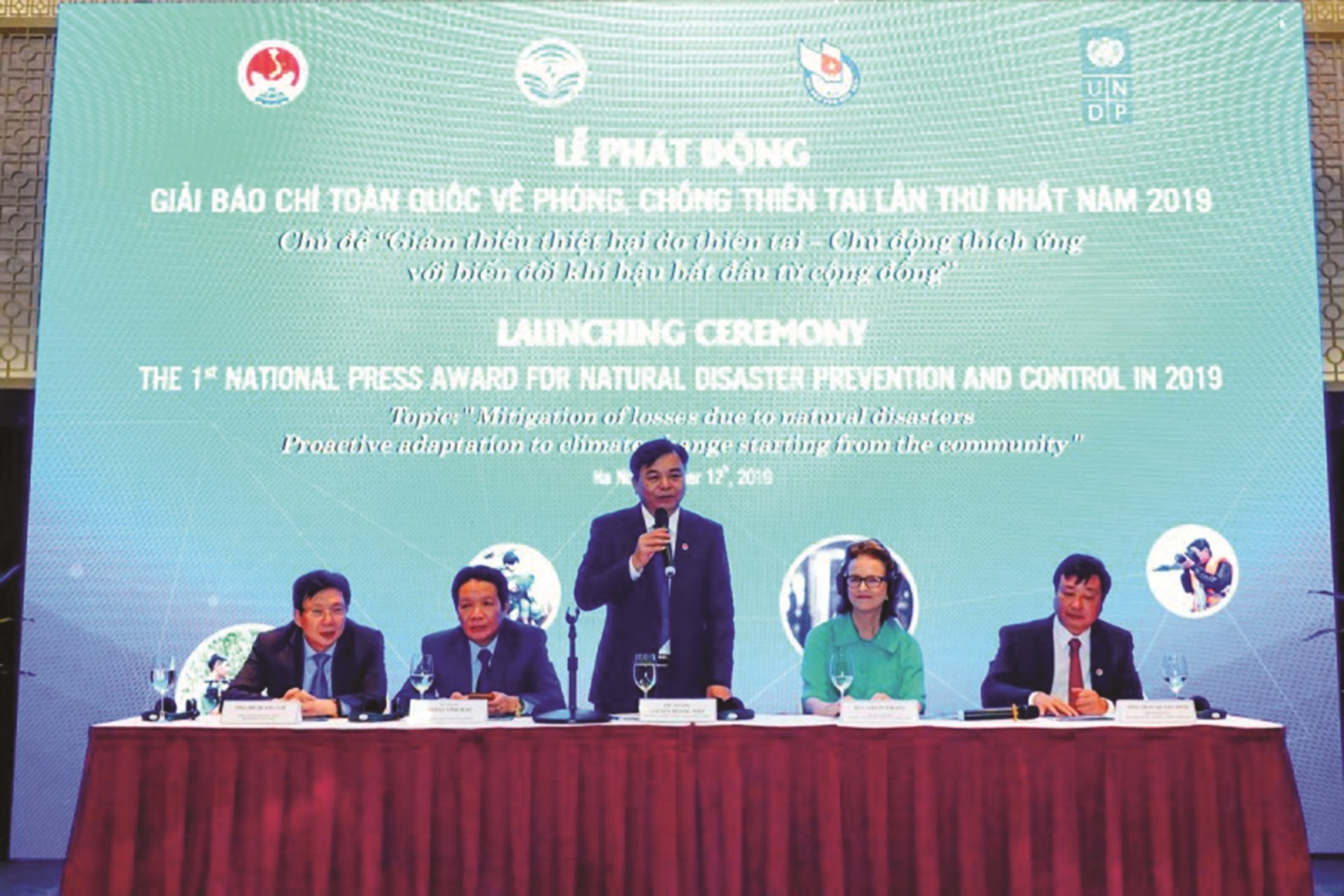 Quang cảnh Lễ phát động Giải báo chí toàn quốc về phòng chống thiên tai lần thứ Nhất năm 2019.