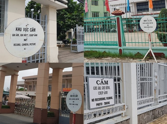 Nhiều biển cấm ghi âm, ghi hình đặt vô tội vạ
