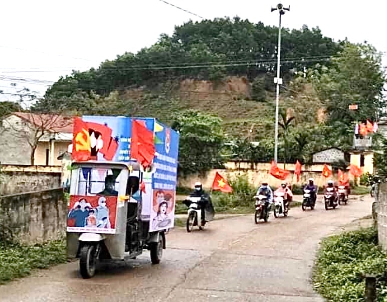 Đoàn thanh niên các huyện tổ chức các đợt truyền thông cổ động phòng chống dịch Covid-19 tại các địa bàn vùng miền núi, vùng sâu