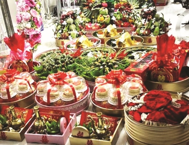 Tổ chức nghi lễ cưới hỏi với nhiều lễ vật là hủ tục, gây lãng phí, tốn kém cần phải loại bỏ.  (Ảnh minh họa)