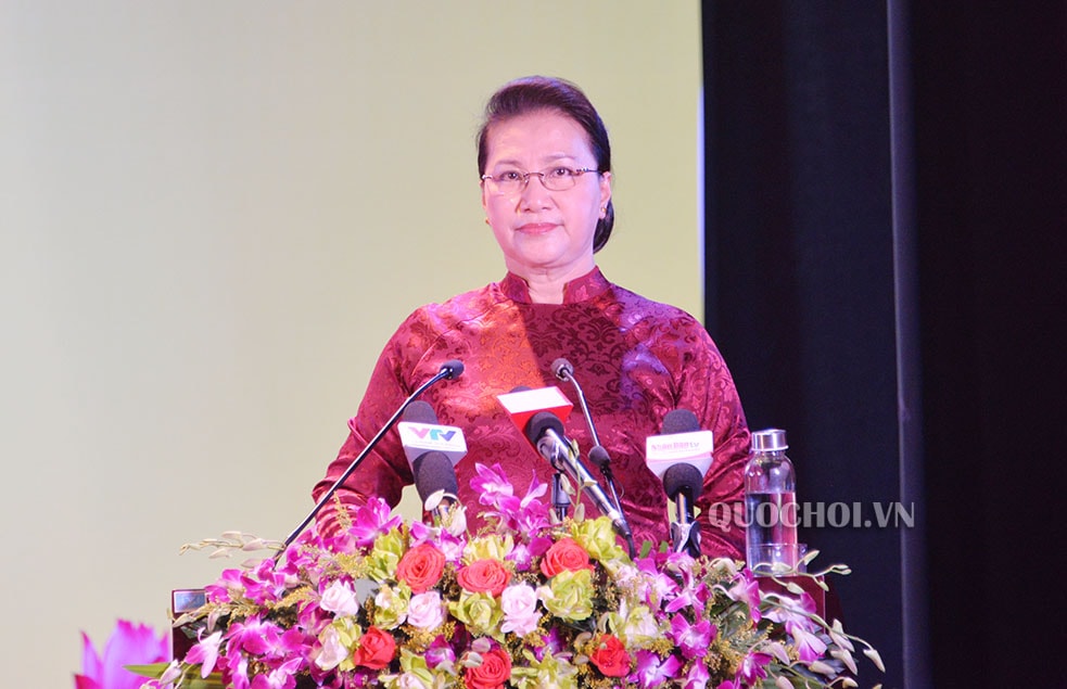 Chủ tịch Quốc hội Nguyễn Thị Kim Ngân phát biểu tại buổi Lễ (Ảnh: Việt Hà)