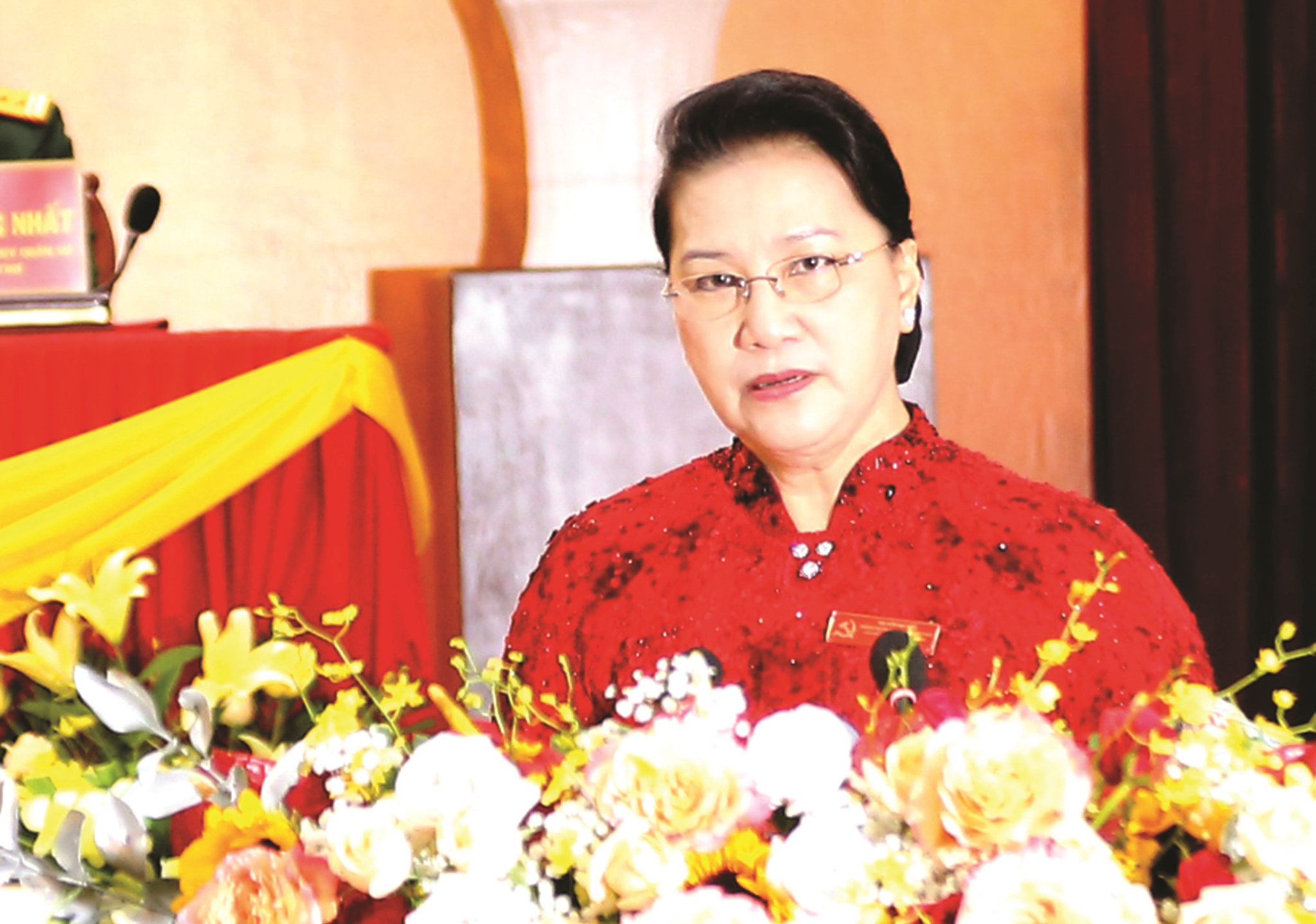 Ủy viên Bộ Chính trị,  Chủ tịch Quốc hội Nguyễn Thị Kim Ngân phát biểu chỉ đạo Đại hội