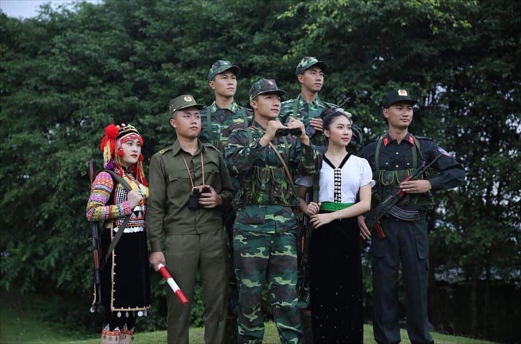 Lực lượng BĐBP, Công an và dân quân tự vệ chung tay bảo vệ biên giới. Ảnh: Hoàng Anh