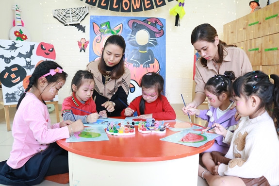 Một ngày học của cô và trò Trường Mầm non Đoàn Thị Điểm (quận Tây Hồ, TP Hà Nội).