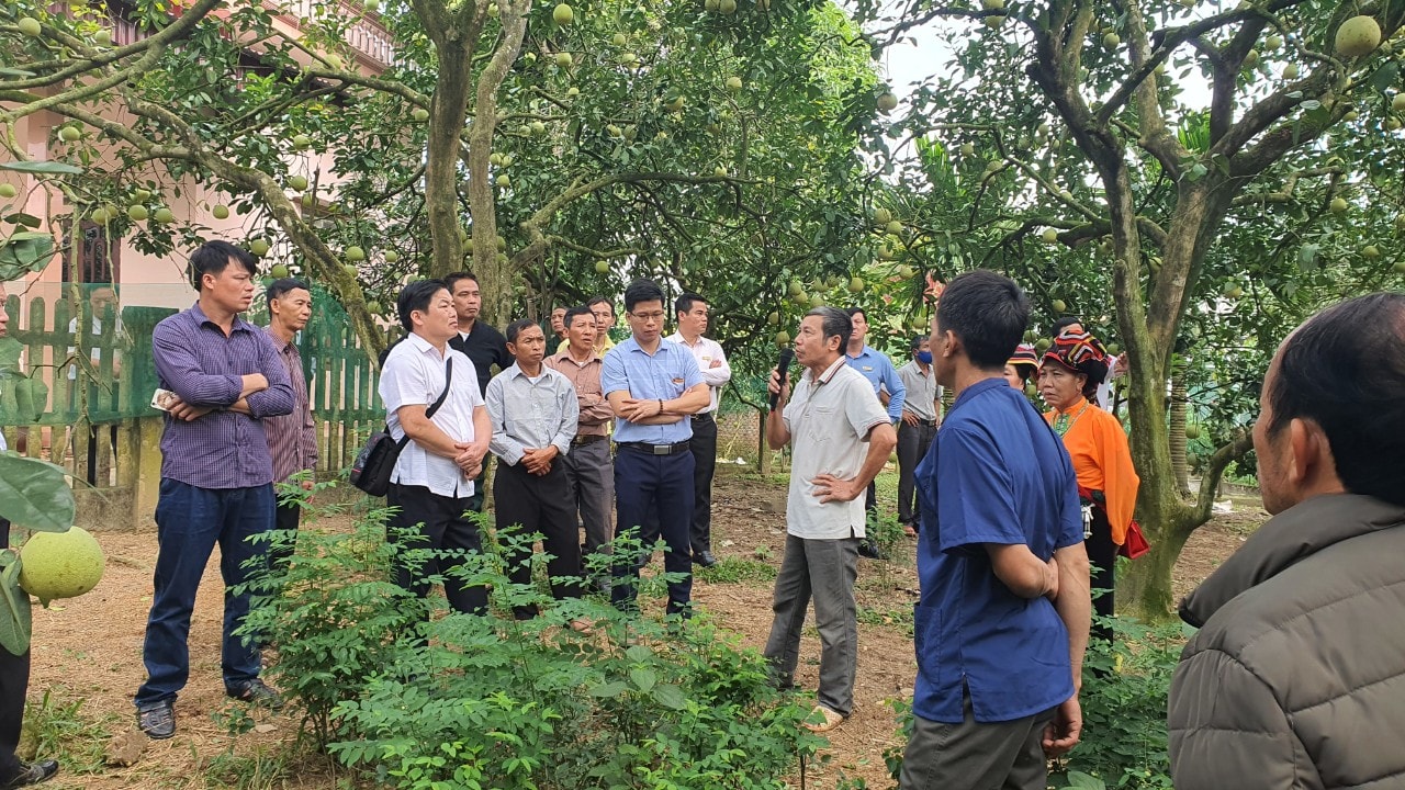 Đoàn đại biểu Người có uy tín Sơn La thăm quan mô hình phát triển sản xuất tại huyện Đoan Hùng, Phú Thọ.