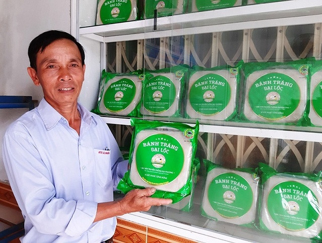 Sản phẩm bánh tráng Đại Lộc của HTX Nông nghiệp Ái Nghĩa được công nhận đạt hạng 4 sao OCOP (Ảnh:TL)