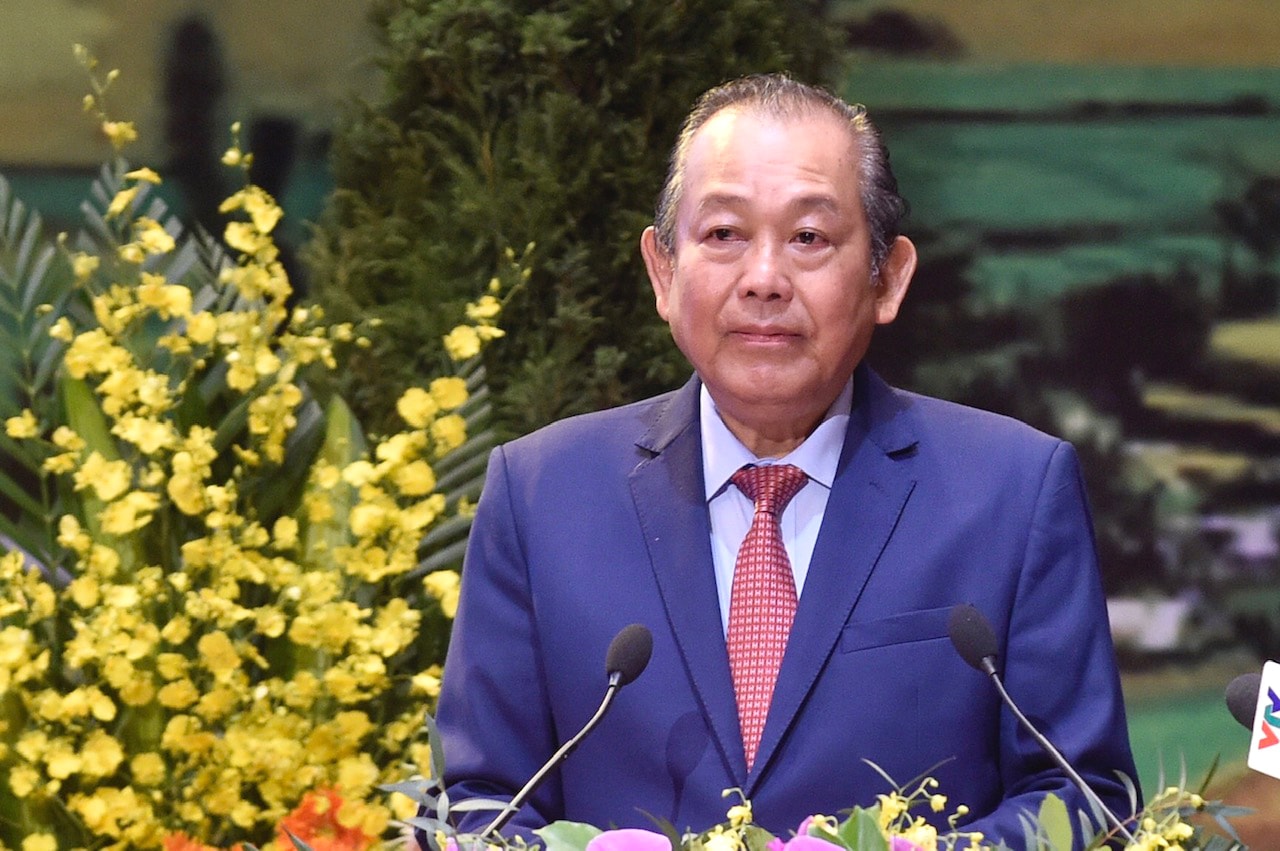 Phó Thủ tướng Thường trực Chính phủ Trương Hòa Bình phát biểu khai mạc Đại hội đại biểu toàn quốc các DTTS Việt Nam lần thứ II 