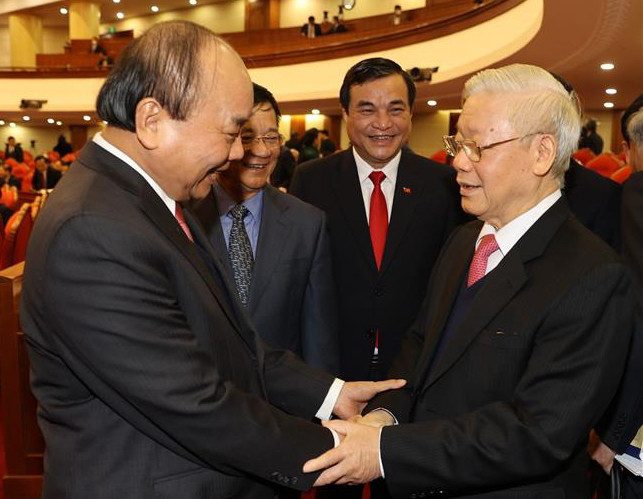Tổng Bí thư, Chủ tịch nước Nguyễn Phú Trọng và Thủ tướng Nguyễn Xuân Phúc dự bế mạc Hội nghị. Ảnh: Trí Dũng /TTXVN Tổng Bí thư, Chủ tịch nước Nguyễn Phú Trọng và Thủ tướng Nguyễn Xuân Phúc dự bế mạc Hội nghị. Ảnh: Trí Dũng /TTXVN