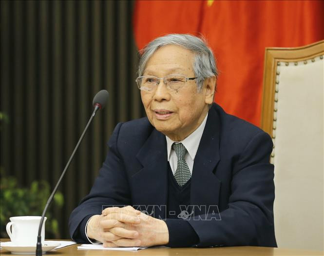 GS.TSKH Lưu Trần Tiêu, Chủ tịch Hội đồng di sản văn hóa Quốc gia phát biểu. Ảnh: Doãn Tấn/TTXVN