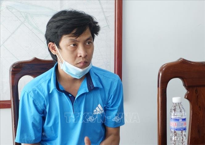 Bị can Trang Văn Út tại cơ quan Công an