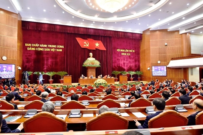 Hội nghị kết thúc sớm hơn 1,5 ngày so với kế hoạch ban đầu. Ảnh: Đăng Khoa Hội nghị Trung ương 15 kết thúc sớm hơn 1,5 ngày so với kế hoạch ban đầu. Ảnh: Đăng Khoa
