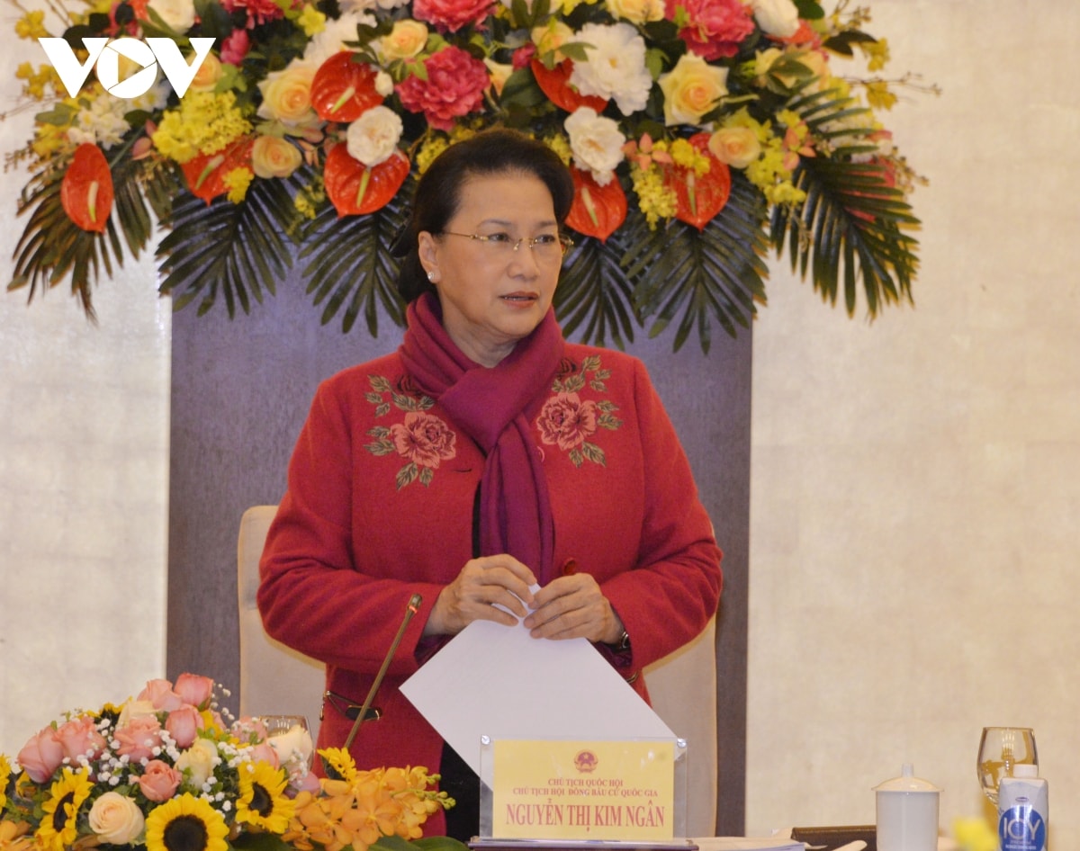 Chủ tịch Quốc hội Nguyễn Thị Kim Ngân phát biểu tại phiên họp