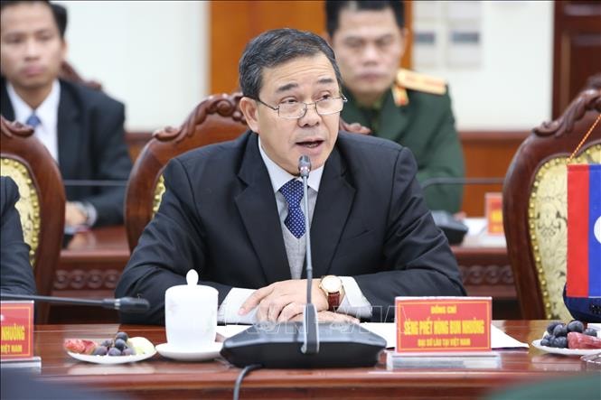Đại sứ đặc mệnh toàn quyền nước Cộng hòa dân chủ nhân dân Lào tại Việt Nam Sengphet Houngboungnuang. Ảnh: Nguyễn Cúc/TTXVN