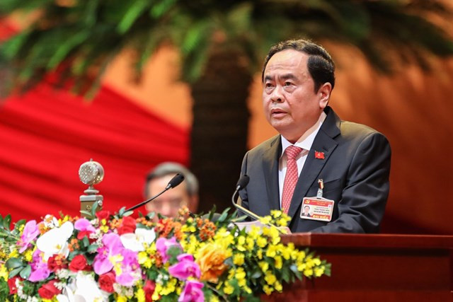 Bí thư Trung ương Đảng, Chủ tịch Ủy ban Trung ương MTTQ Việt Nam Trần Thanh Mẫn trình bày tham luận tại Đại hội Bí thư Trung ương Đảng, Chủ tịch Ủy ban Trung ương MTTQ Việt Nam Trần Thanh Mẫn trình bày tham luận tại Đại hội