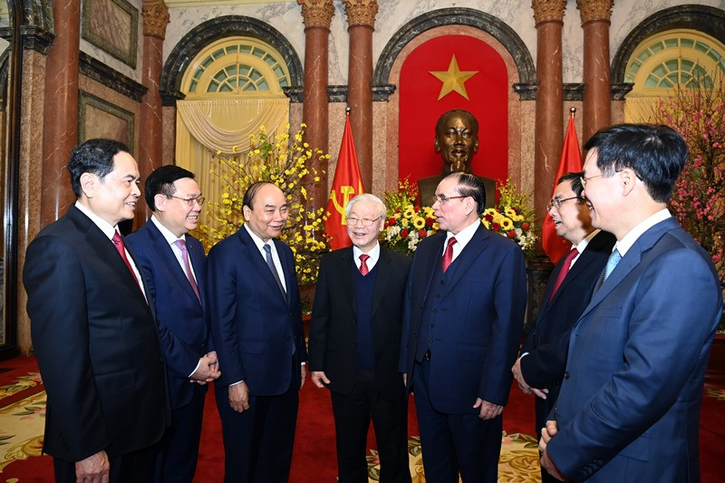 Tổng Bí thư, Chủ tịch nước Nguyễn Phú Trọng với các đồng chí lãnh đạo, nguyên lãnh đạo Đảng, Nhà nước tại buổi gặp mặt Tổng Bí thư, Chủ tịch nước Nguyễn Phú Trọng với các đồng chí lãnh đạo, nguyên lãnh đạo Đảng, Nhà nước tại buổi gặp mặt