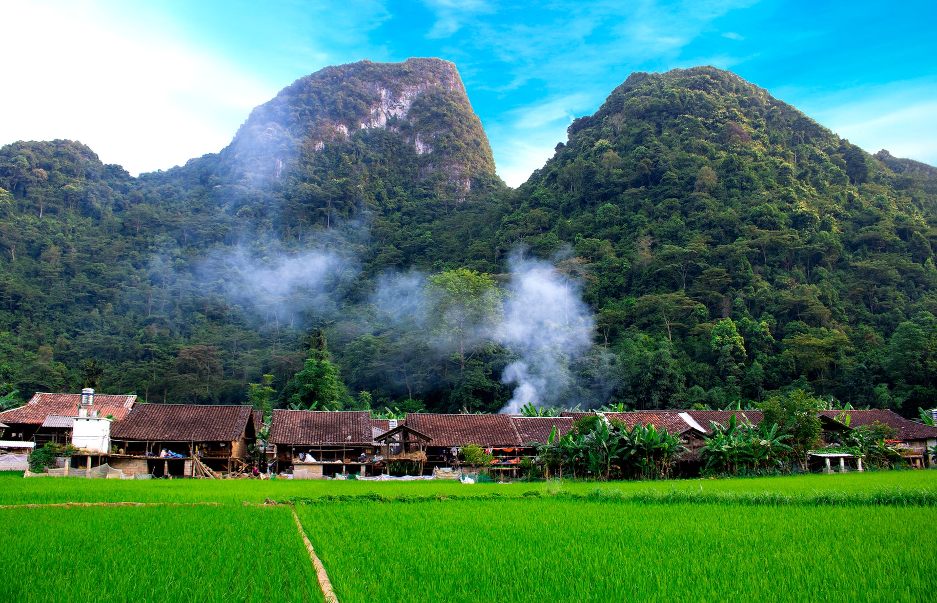 Một góc bản du lịch cộng đồng Phia Thắp, xã Đàm Thủy, huyện Trùng Khánh, Cao Bằng.