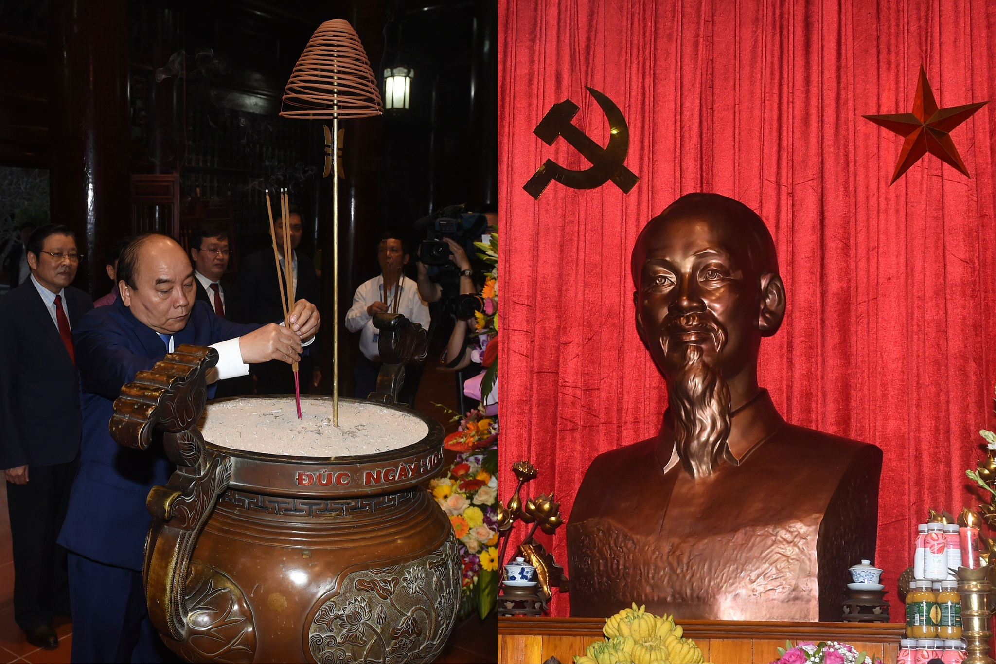 Thủ tướng dâng hương tưởng nhớ Chủ tịch Hồ Chí Minh tại Khu di tích Kim Liên, Nam Đàn, Nghệ An. Ảnh: VGP/Quang Hiếu Thủ tướng dâng hương tưởng nhớ Chủ tịch Hồ Chí Minh tại Khu di tích Kim Liên, Nam Đàn, Nghệ An. Ảnh: VGP/Quang Hiếu