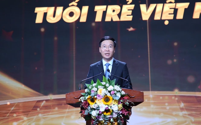 Ủy viên Bộ Chính trị, Thường trực Ban Bí thư Võ Văn Thưởng phát biểu tại buổi Lễ