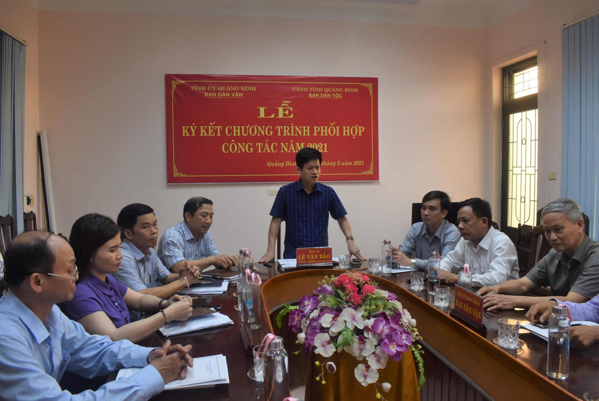 Đồng chí Lê Văn Bảo, Uỷ viên Ban Thường vụ, Trưởng ban Dân vận Tỉnh uỷ phát biểu tại Hội nghị Đồng chí Lê Văn Bảo, Uỷ viên Ban Thường vụ, Trưởng ban Dân vận Tỉnh uỷ phát biểu tại Hội nghị