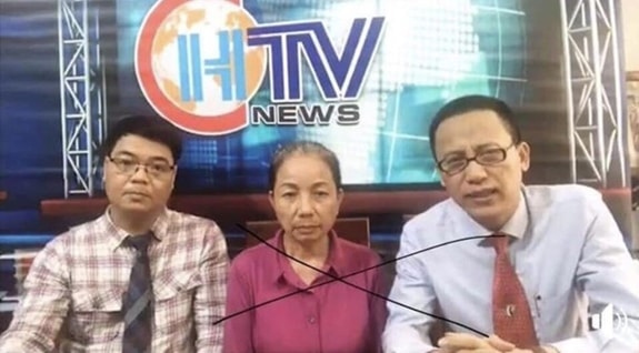 Lê Văn Dũng (bên phải) cùng các đối tượng chống đối tung tin xuyên tạc trên cái gọi là 