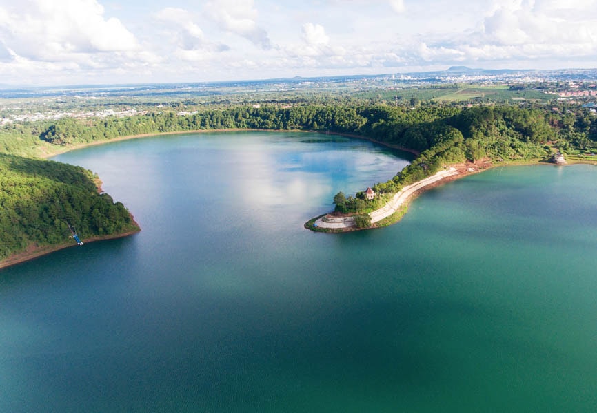 Biển Hồ (Gia Lai) nhìn từ trên cao (Ảnh TL)