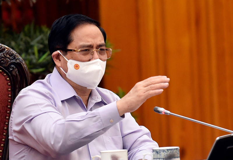 Thủ tướng Phạm Minh Chính phát biểu tại cuộc họp Thường trực Chính phủ chiều 10/5. Ảnh: VGP/Nhật Bắc