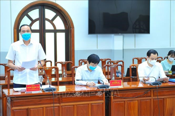  Phó Chủ tịch Uỷ ban Trung ương MTTQ Việt Nam Phùng Khánh Tài công bố Quyết định kiện toàn Ban Chỉ đạo, Ban Tổ chức giải, chiều 26/5. Ảnh: Minh Đức/TTXVN