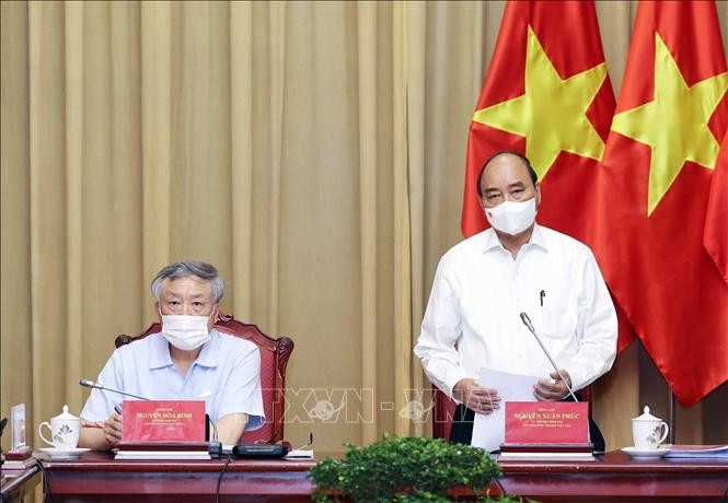Chủ tịch nước Nguyễn Xuân Phúc phát biểu. Ảnh: Thống Nhất/TTXVN