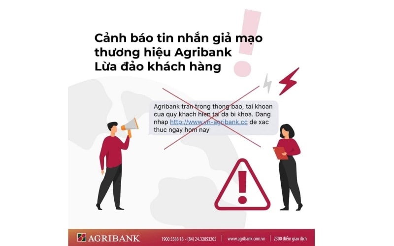 Cảnh báo tin nhắn giả mạo thương hiệu Agribank lừa đảo khách hàng Cảnh báo tin nhắn giả mạo thương hiệu Agribank lừa đảo khách hàng
