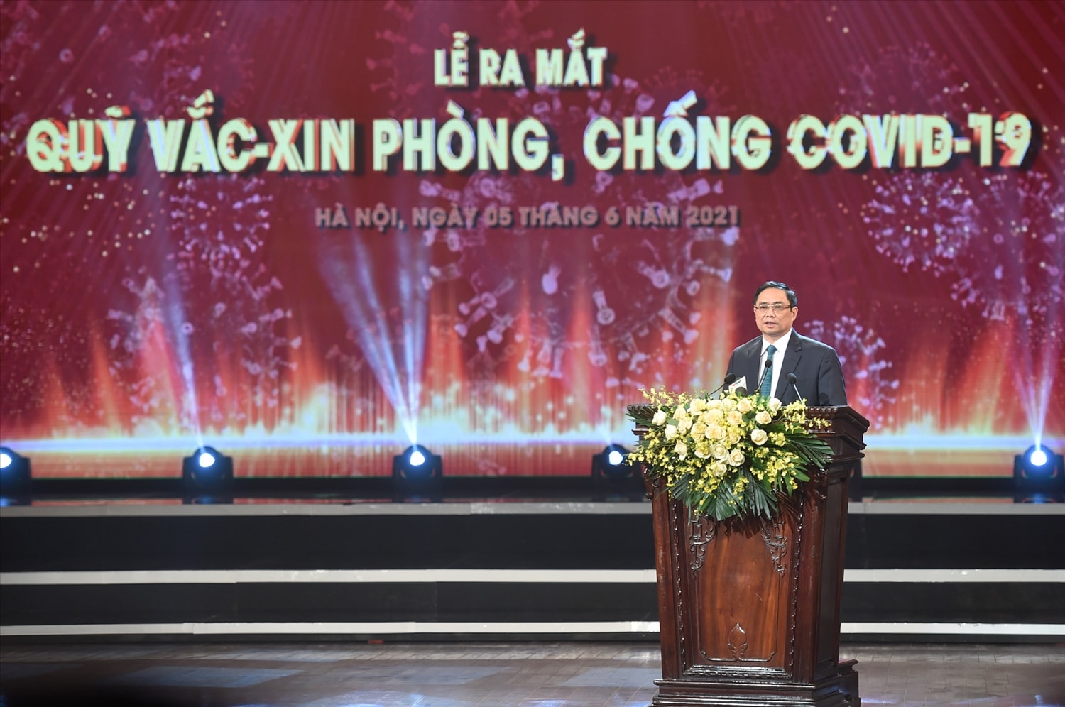 Thủ tướng Phạm Minh Chính: Sự đồng lòng của Nhân dân là chìa khóa mở cánh cửa lớn để chúng ta thoát ra khỏi đại dịch và trở về cuộc sống bình thường, bình yên, an dân, an toàn. Ảnh VGP