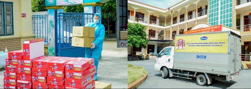Các công tác giao nhận sữa và quà tặng đến các địa điểm cách ly được Vinamilk thực hiện một cách nghiêm túc, tuân thủ chặt chẽ quy định phòng dịch Các công tác giao nhận sữa và quà tặng đến các địa điểm cách ly được Vinamilk thực hiện một cách nghiêm túc, tuân thủ chặt chẽ quy định phòng dịch