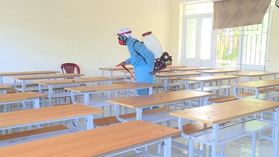 Các phòng thi đều được khử khuẩn trước khi thi