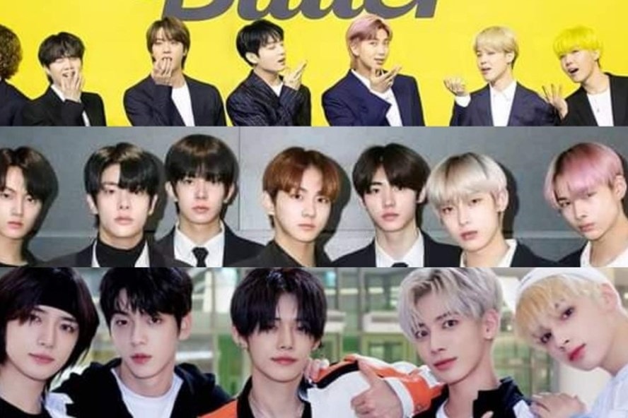 Enhypen (giữa) được xem là nhóm nhạc kế thừa của hai đàn anh là BTS và TXT. Ảnh: Xinhua Enhypen (giữa) được xem là nhóm nhạc kế thừa của hai đàn anh là BTS và TXT. Ảnh: Xinhua