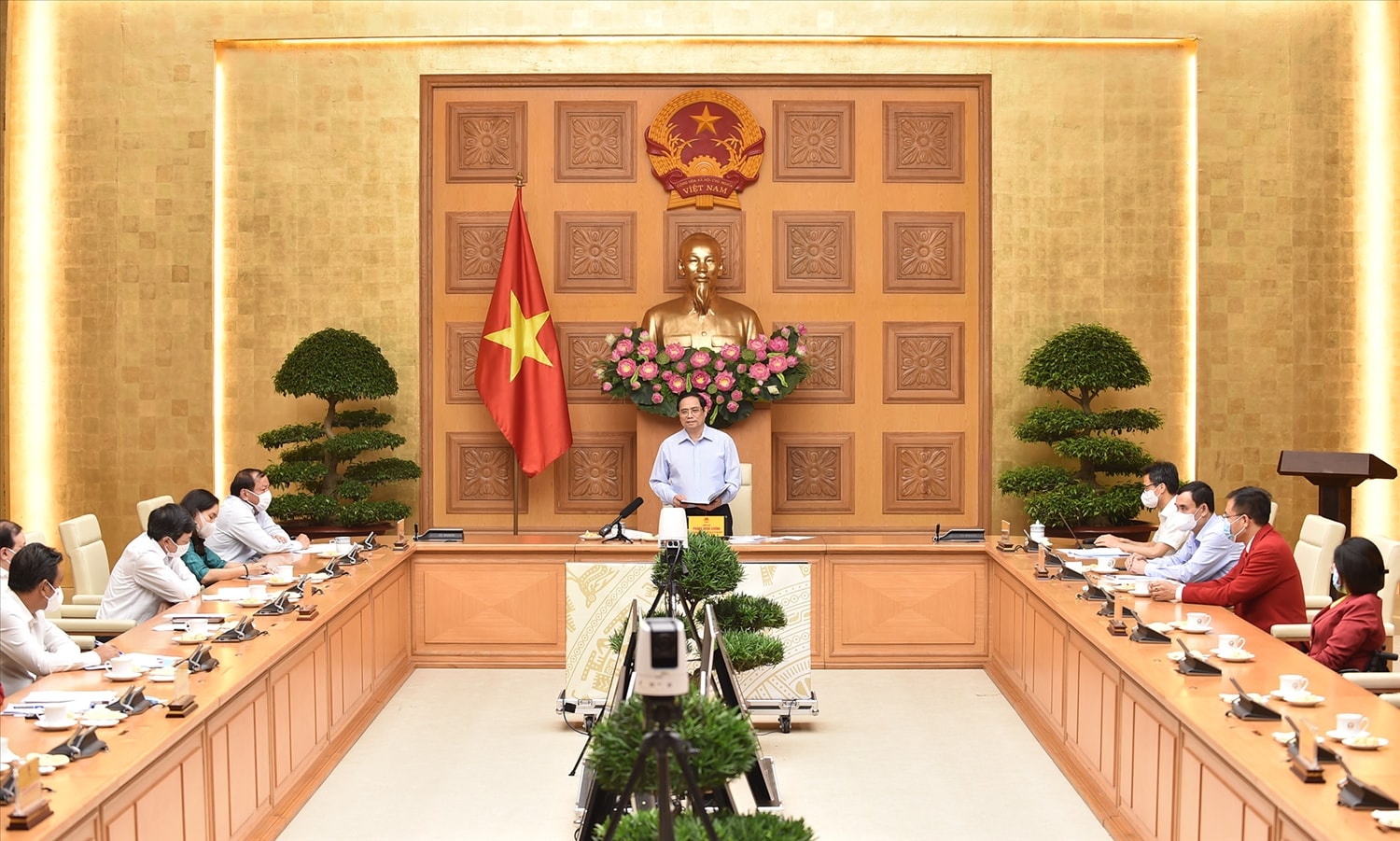 Thủ tướng Phạm Minh Chính phát biểu tại cuộc làm việc - Ảnh: VGP/Nhật Bắc Thủ tướng Phạm Minh Chính phát biểu tại cuộc làm việc - Ảnh: VGP/Nhật Bắc