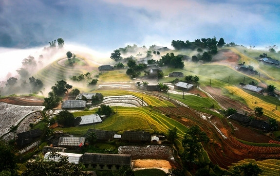 Ruộng bậc thang ở xã Bản Phùng