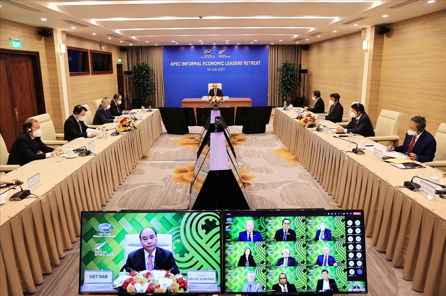 Chủ tịch nước Nguyễn Xuân Phúc: Việt Nam luôn trân trọng hợp tác APEC và sẽ cùng các thành viên thúc đẩy hợp tác trên tinh thần cùng phòng ngừa dịch bệnh. Ảnh: VGP Chủ tịch nước Nguyễn Xuân Phúc: Việt Nam luôn trân trọng hợp tác APEC và sẽ cùng các thành viên thúc đẩy hợp tác trên tinh thần cùng phòng ngừa dịch bệnh. Ảnh: VGP