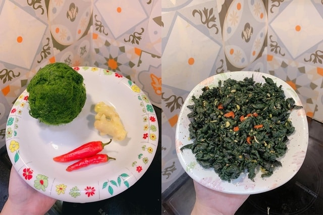 Món rêu xào. Ảnh: Trần Huyền Châu