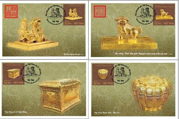 Từ trái sang phải, trên xuống dưới: Ấn ''Sắc mệnh chi bảo
