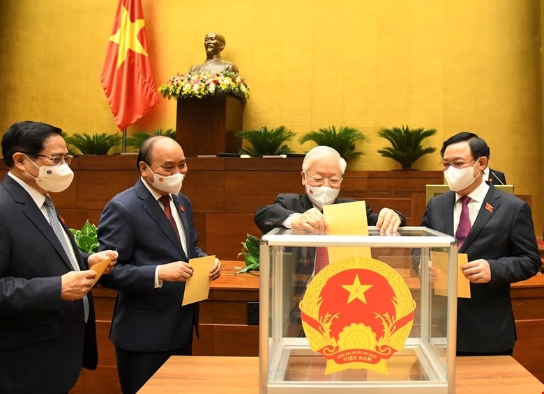 Các vị Lãnh đạo Đảng, Nhà nước, Quốc hội, Chính phủ bỏ phiếu bầu Chủ tịch nước