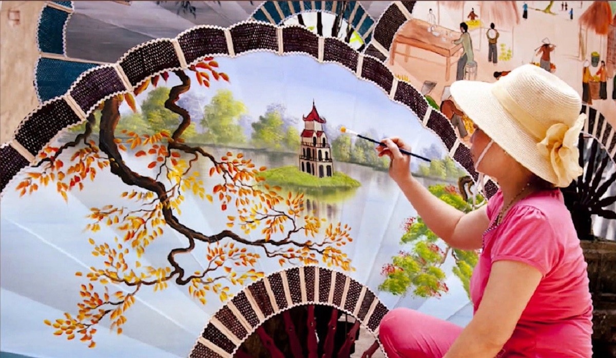 Tác phẩm “Làng quạt Chàng Sơn (Hà Nội)” của GEN