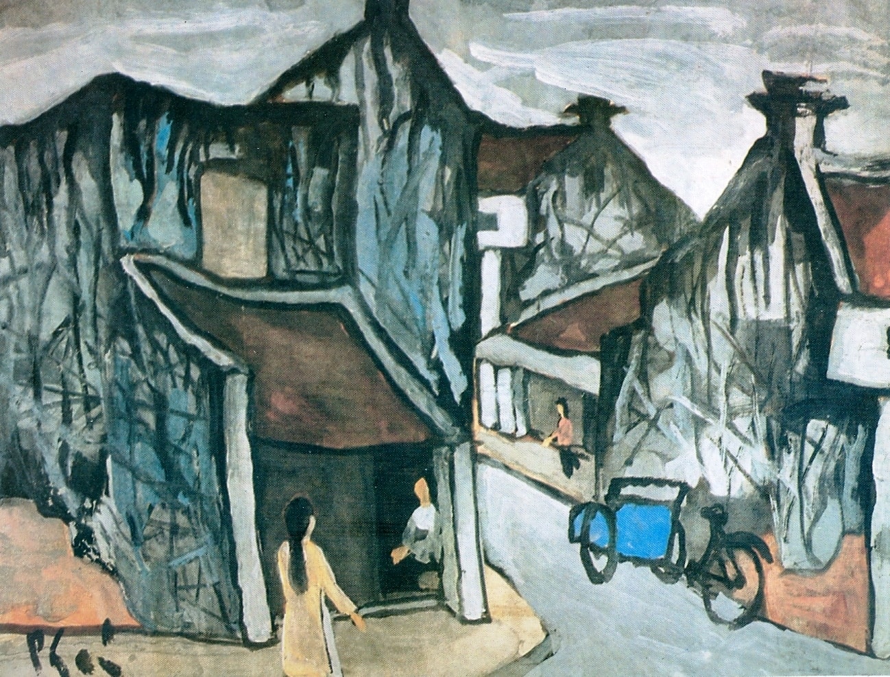 Phố cổ Hà Nội -Tranh Bùi Xuân Phái