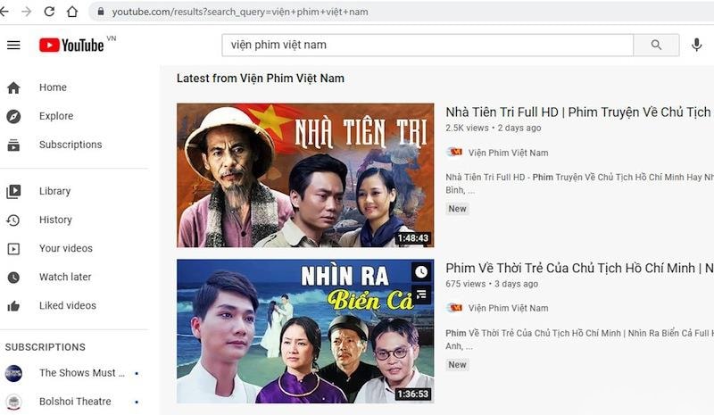 Phim Nhà nước đặt hàng được giới thiệu trên kênh Youtube của Viện Phim Việt Nam.