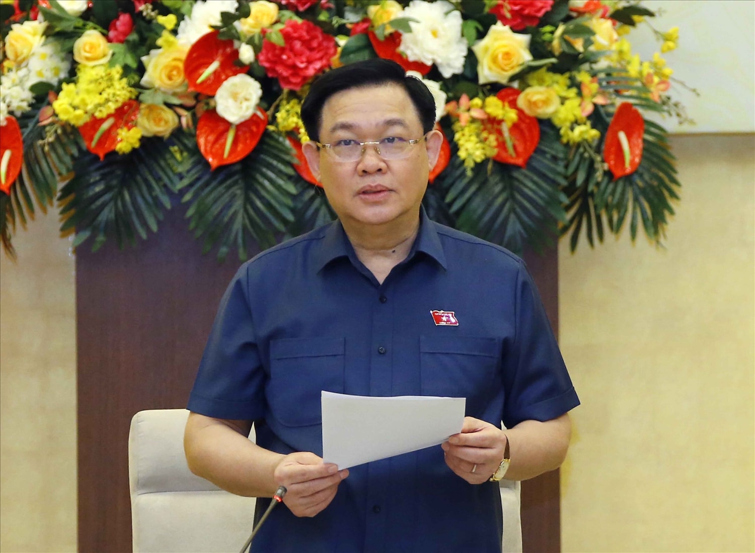 Chủ tịch Quốc hội Vương Đình Huệ phát biểu tại Phiên họp. Ảnh: VGP Chủ tịch Quốc hội Vương Đình Huệ phát biểu tại Phiên họp. Ảnh: VGP