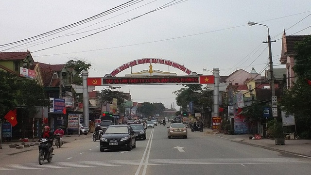 Đường vào thị trấn Tiên Điền, huyện Nghi Xuân, tỉnh Hà Tĩnh