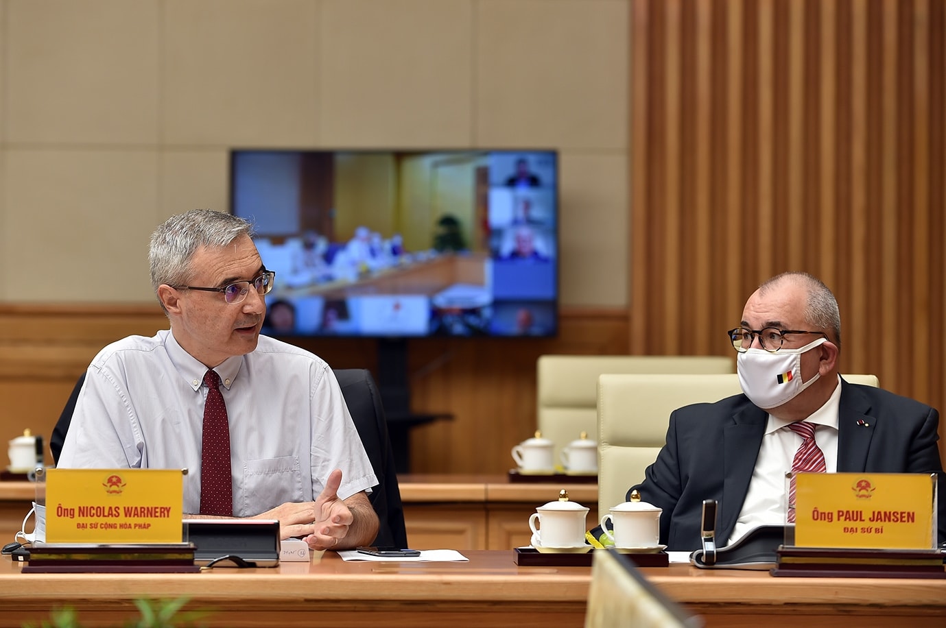 Ngài Nicolas Warnery, Đại sứ đặc mệnh toàn quyền Cộng hòa Pháp tại Việt Nam phát biểu tại cuộc làm việc. Ảnh: VGP/Nhật Bắc Ngài Nicolas Warnery, Đại sứ đặc mệnh toàn quyền Cộng hòa Pháp tại Việt Nam phát biểu tại cuộc làm việc. Ảnh: VGP/Nhật Bắc
