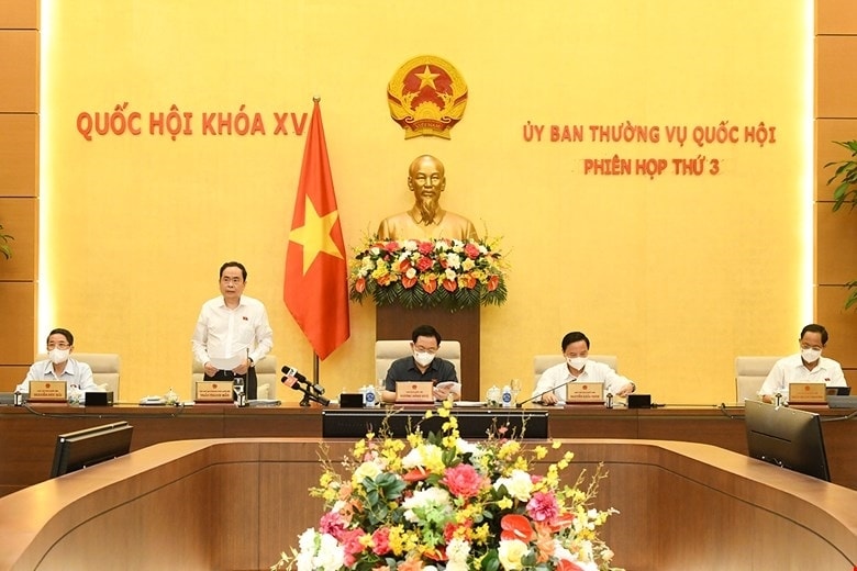 Phó Chủ tịch Thường trực Quốc hội Trần Thanh Mẫn phát biểu tai phiên họp. (Ảnh: QH) Phó Chủ tịch Thường trực Quốc hội Trần Thanh Mẫn phát biểu tai phiên họp. (Ảnh: QH)