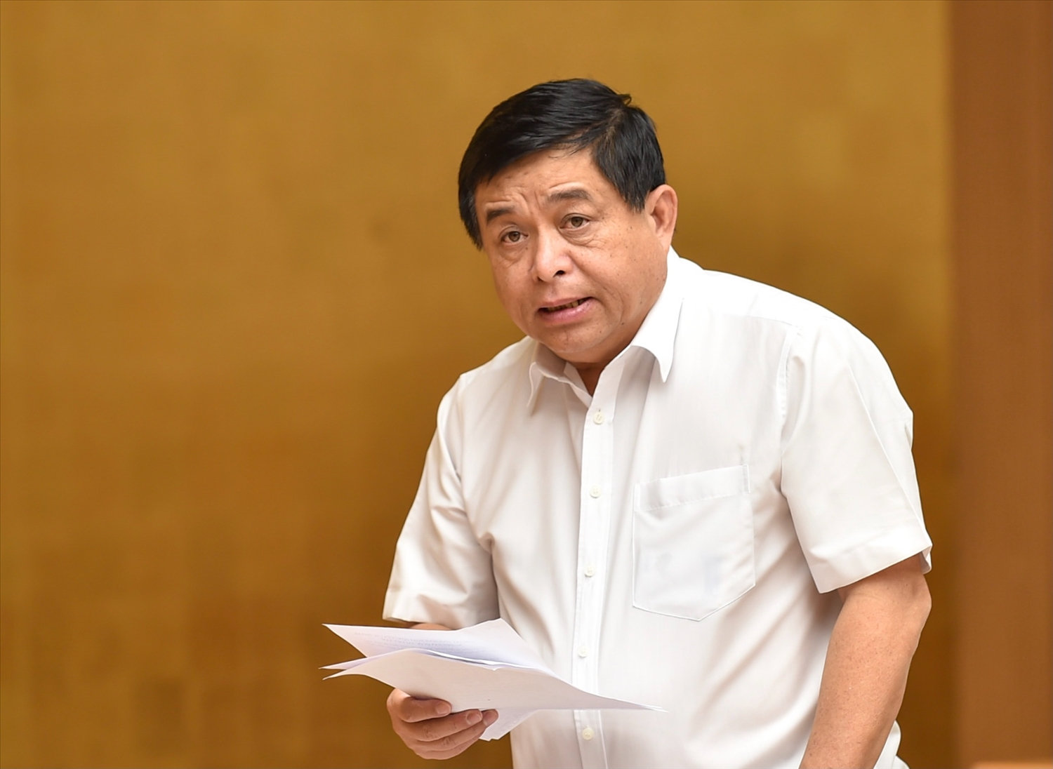 Bộ trưởng Bộ Kế hoạch và Đầu tư Nguyễn Chí Dũng phát biểu tại cuộc làm việc - Ảnh: VGP/Nhật Bắc
