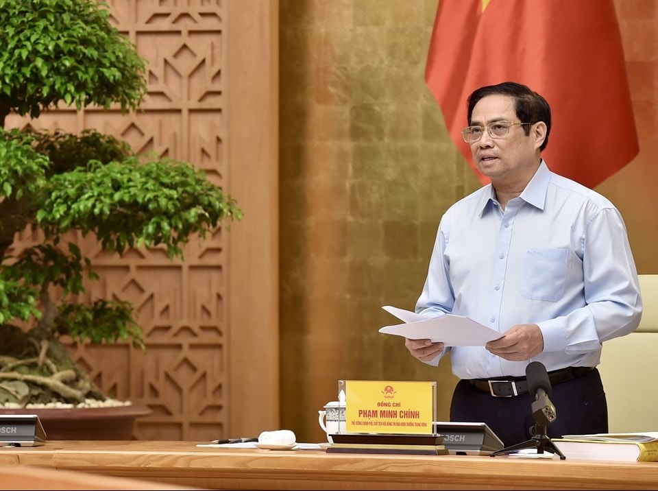 Thủ tướng Phạm Minh Chính: Với sự chung sức, đồng lòng của toàn Đảng, toàn dân, toàn quân “triệu trái tim, một ý chí”, sự ủng hộ, giúp đỡ của đồng bào ta ở nước ngoài và cộng đồng quốc tế, nhất định chúng ta sẽ sớm chiến thắng đại dịch COVID-19 - Ảnh: VGP/Nhật Bắc