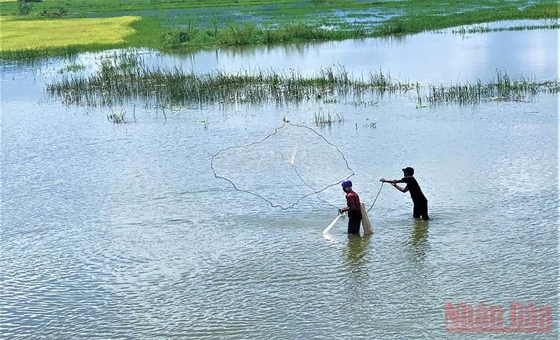 Nhiều hộ đồng bào dân tộc thiểu số sinh sống bên hồ Lắk còn khai thác nguồn thủy sản trong lòng hồ để phục vụ cuộc sống hằng ngày Nhiều hộ đồng bào dân tộc thiểu số sinh sống bên hồ Lắk còn khai thác nguồn thủy sản trong lòng hồ để phục vụ cuộc sống hằng ngày