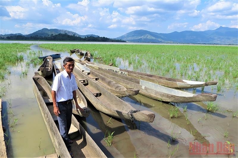 Những chiếc thuyền độc mộc phục vụ khách du lịch trên hồ Lắk, nhưng do ảnh hưởng của dịch Covid-19, hơn 5 tháng nay không có khách du lịch, các thuyền vẫn chờ đón khách Những chiếc thuyền độc mộc phục vụ khách du lịch trên hồ Lắk, nhưng do ảnh hưởng của dịch Covid-19, hơn 5 tháng nay không có khách du lịch, các thuyền vẫn chờ đón khách